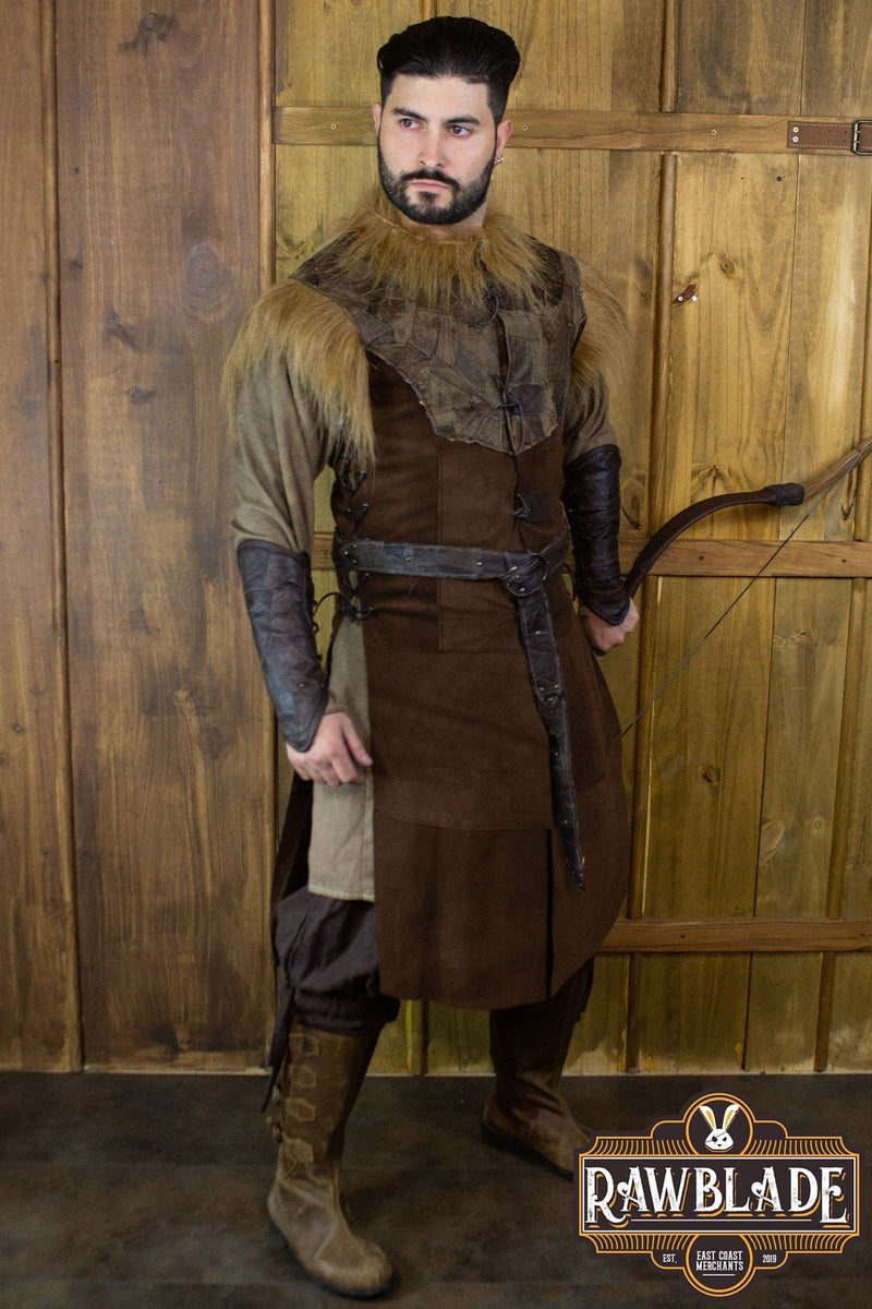 Falcon leren jerkin, bruin