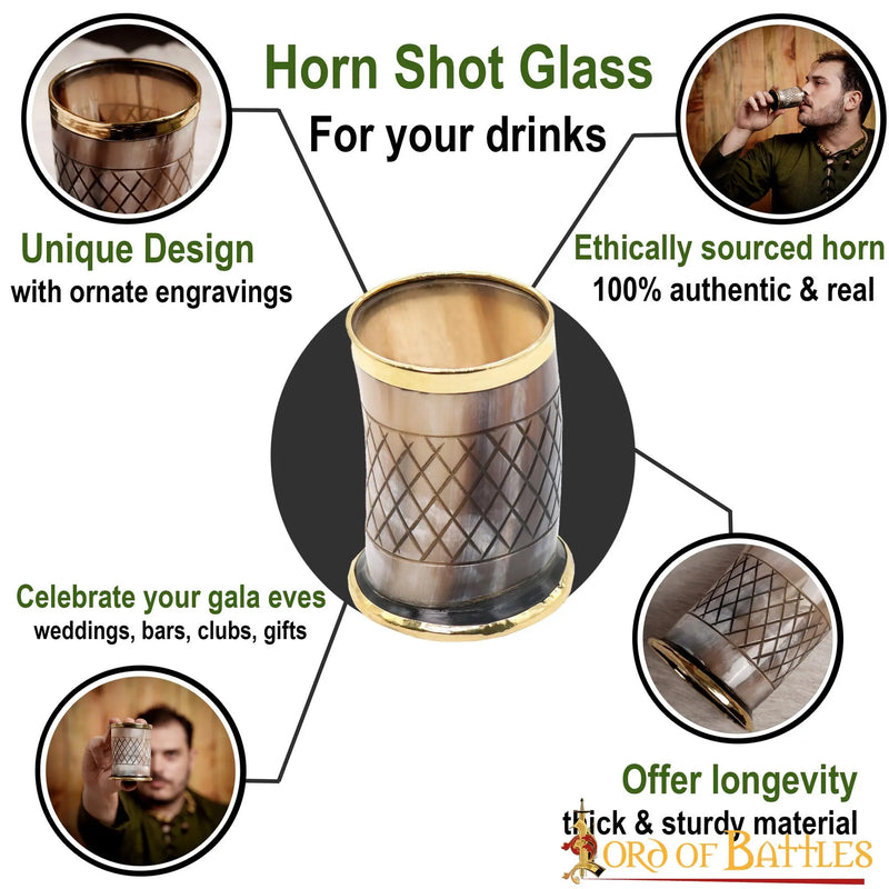 Jarl horn shot glass, 200-300 ml