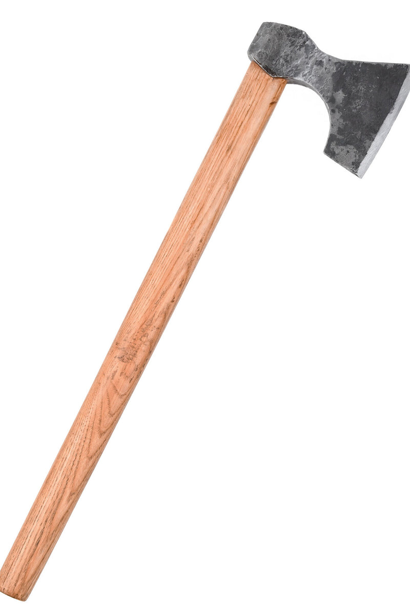 Vikingbijl, handgesmeed staal, type D, semi-scherp