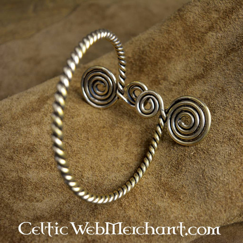 Celtic upper bracelet with spirals, bronze