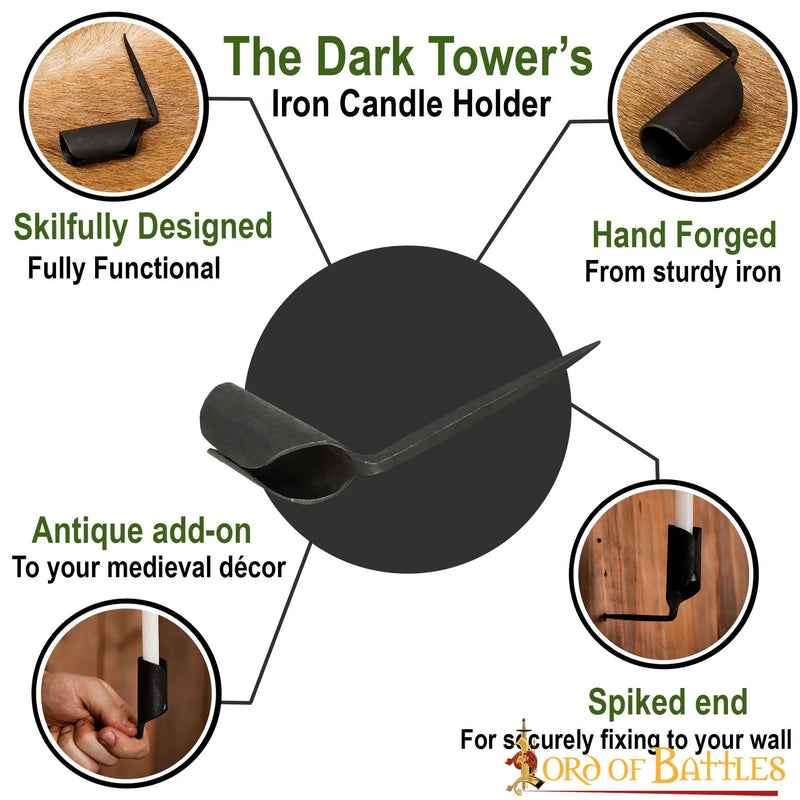 IJzeren middeleeuwse kaarshouder