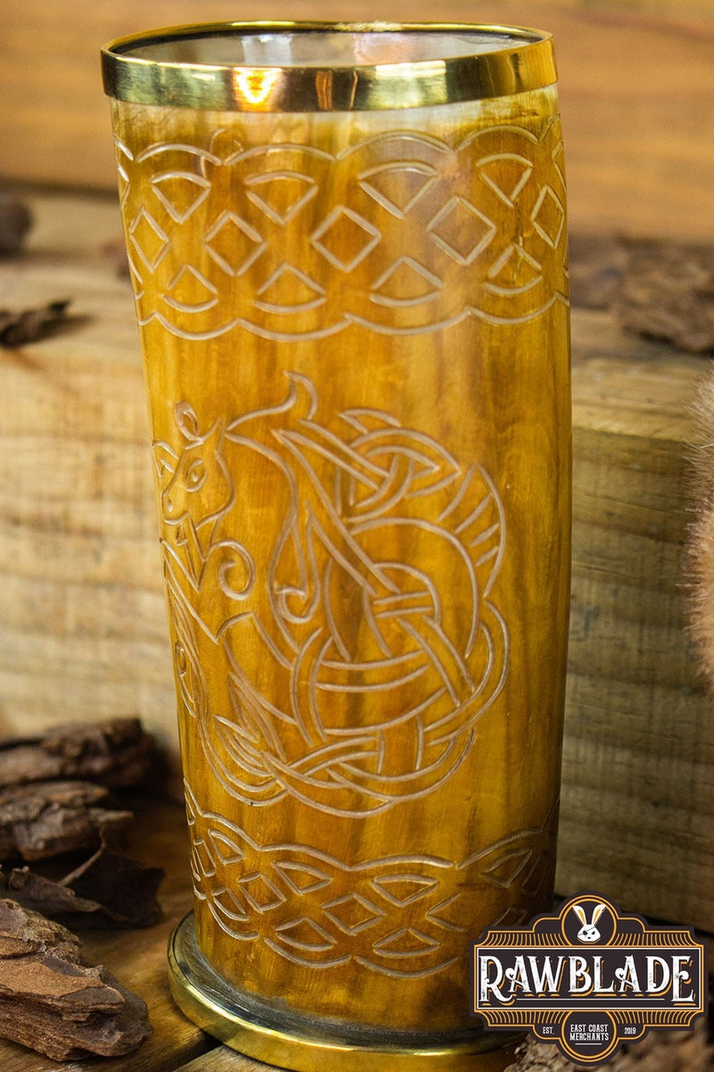 Hoorn mok Keltisch paard, 300-500 ml