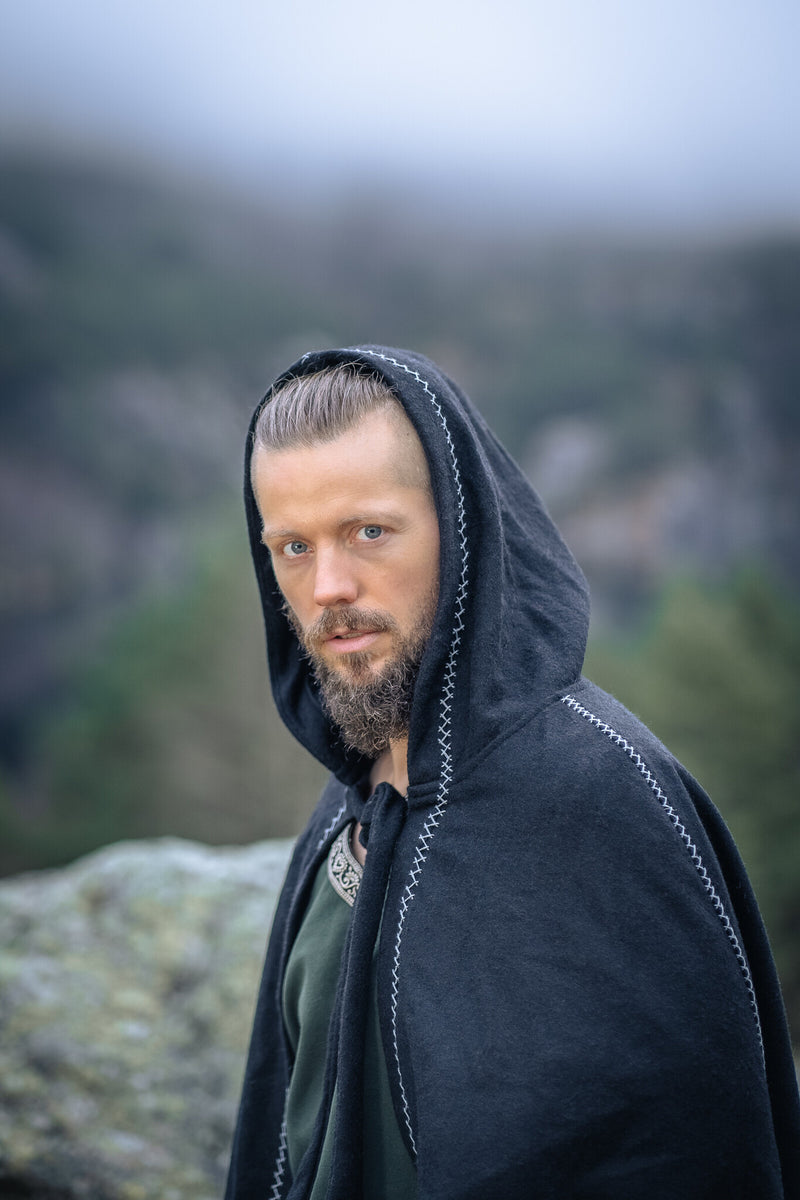 Mantel Valdemar, zwart, wolmix