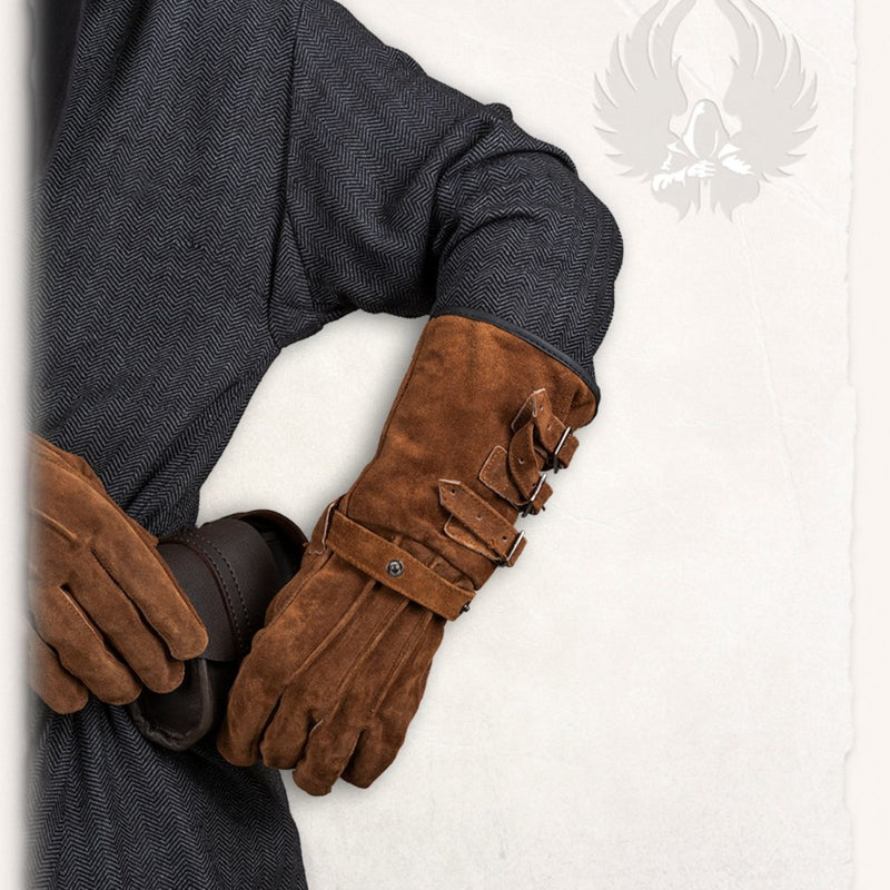 Guantes de cuero Kandor, marrón claro 