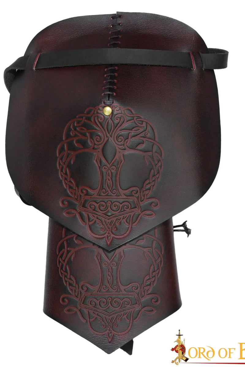 Leren pauldron Yggdrasil