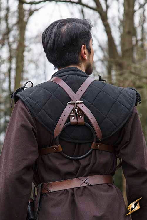 Merc staal-leren borstpantser L/XL, 1 mm