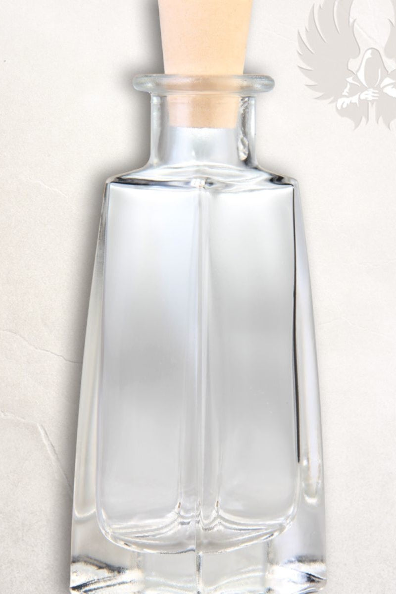 Botella de vidrio cuadrada de 100 ml con corcho 