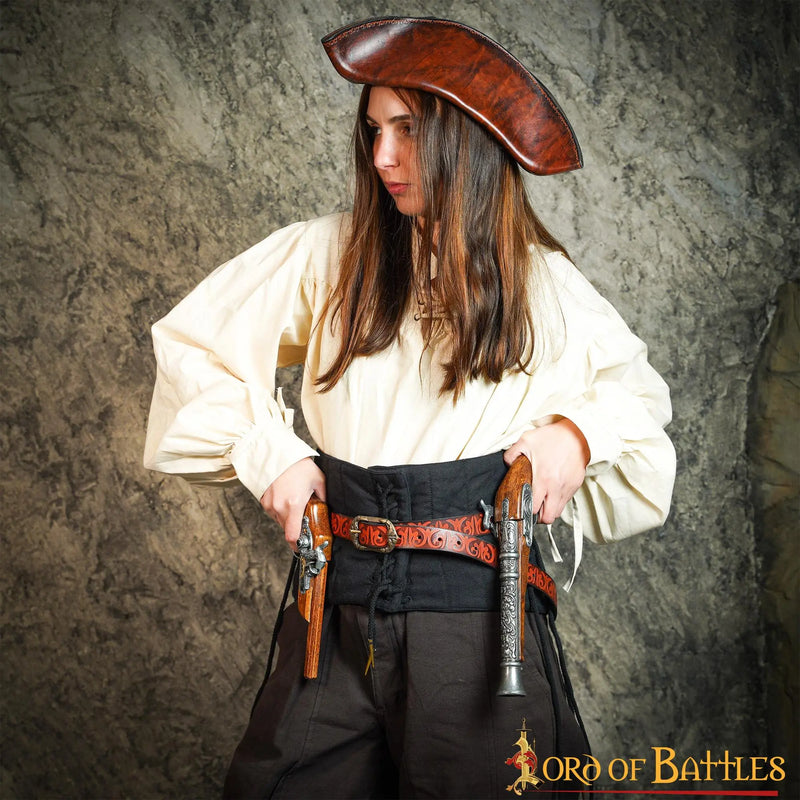 Läder bälte Siofra, 130 cm, brun 