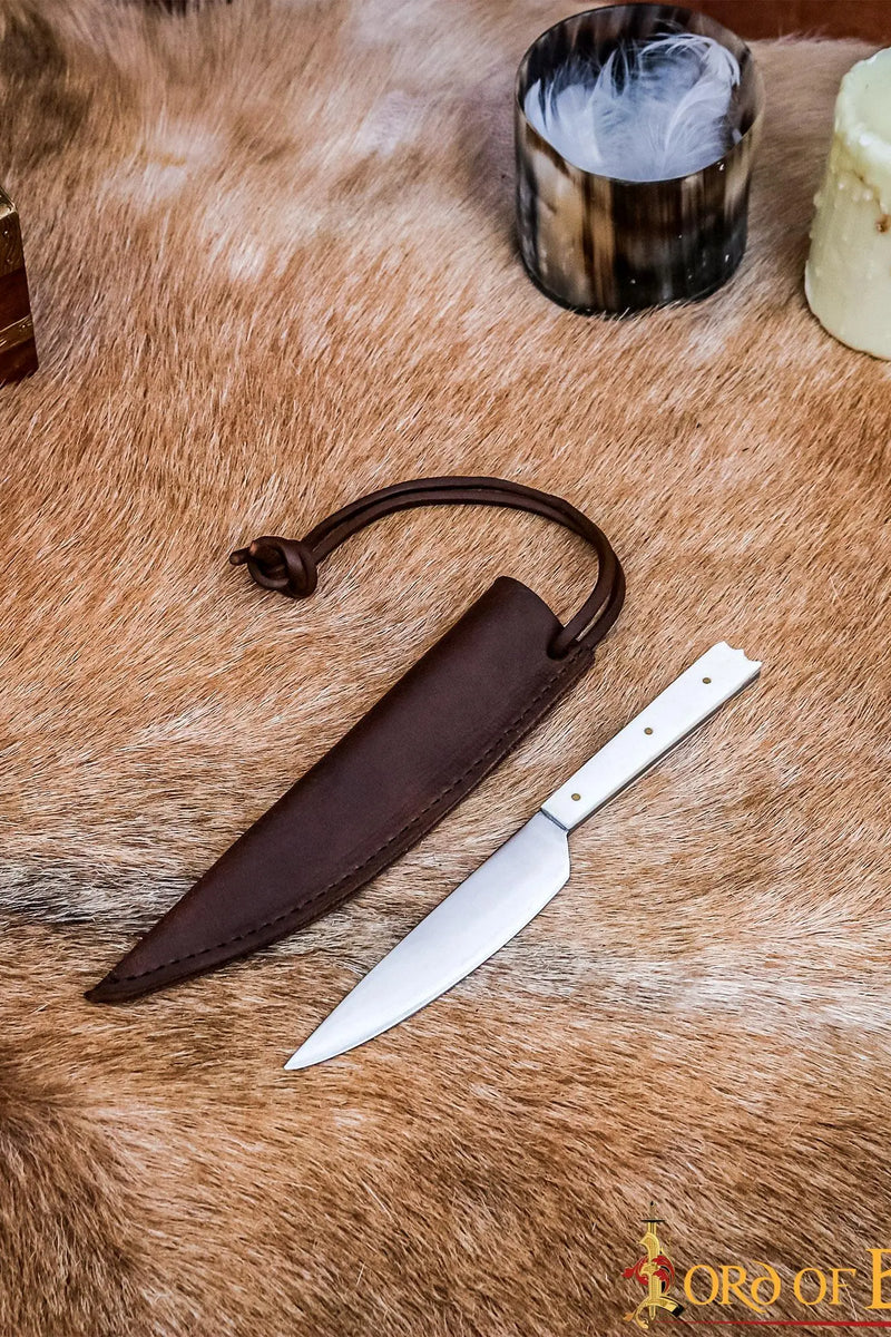 15e eeuws eetmes met benen handvat, roestvrij staal