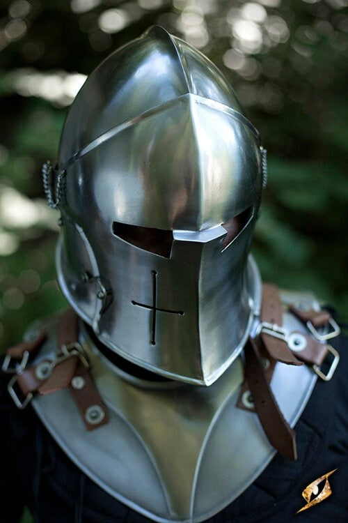 Barbute med visir, 1-1,2 mm 