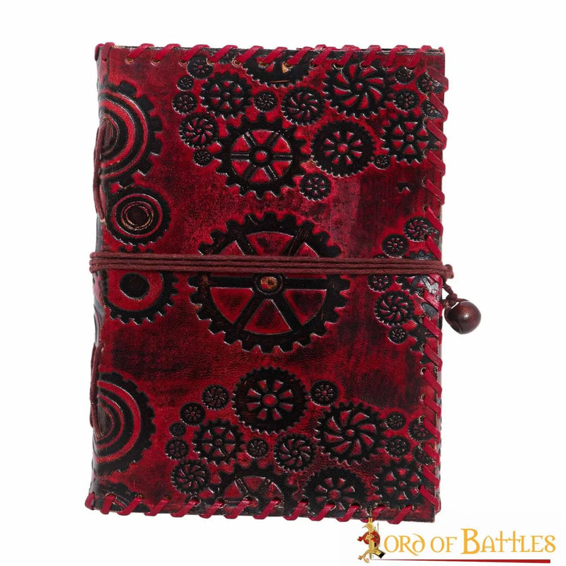 Leren boek Steampunk, antieke pagina's