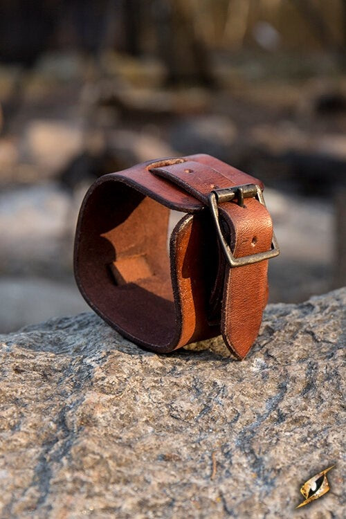 Manchet armband, leer