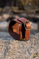 Manchet armband, leer