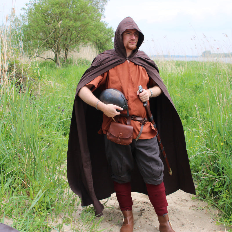 Katoenen mantel, donkerbruin