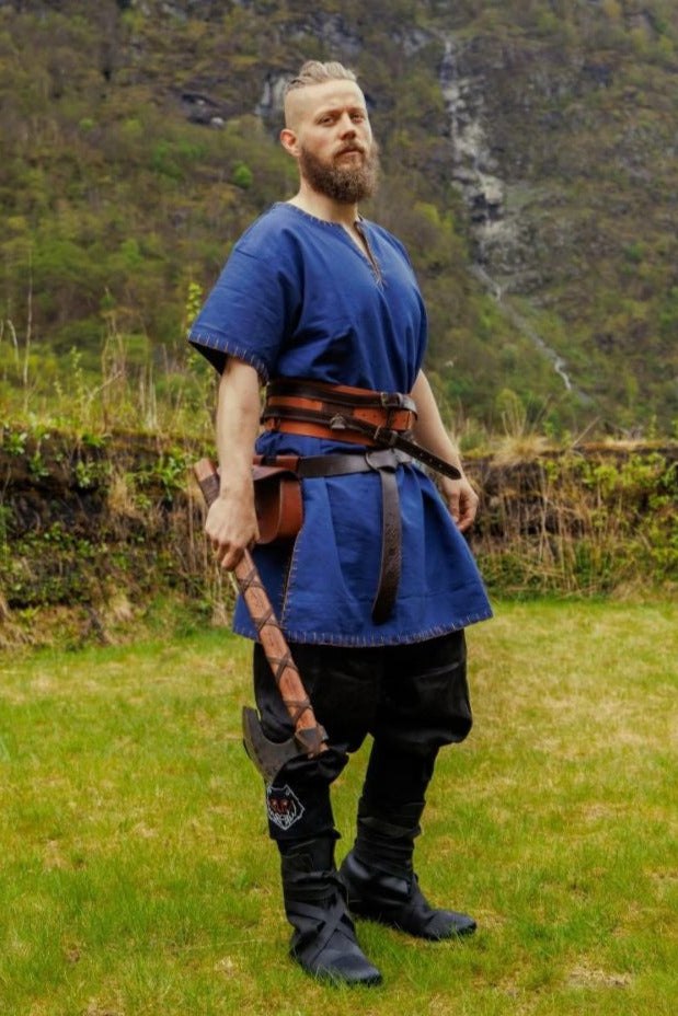 Lino Pantaloni vichinghi Odin, nero 