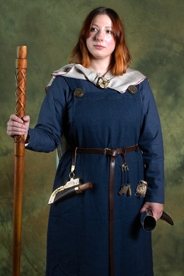 Medieval vestido Freya, azul 