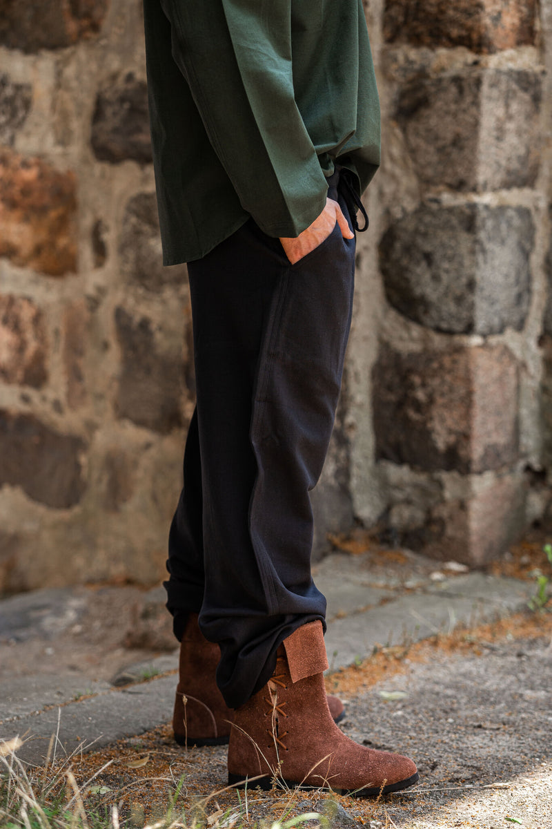 Bukser med knapper, sort