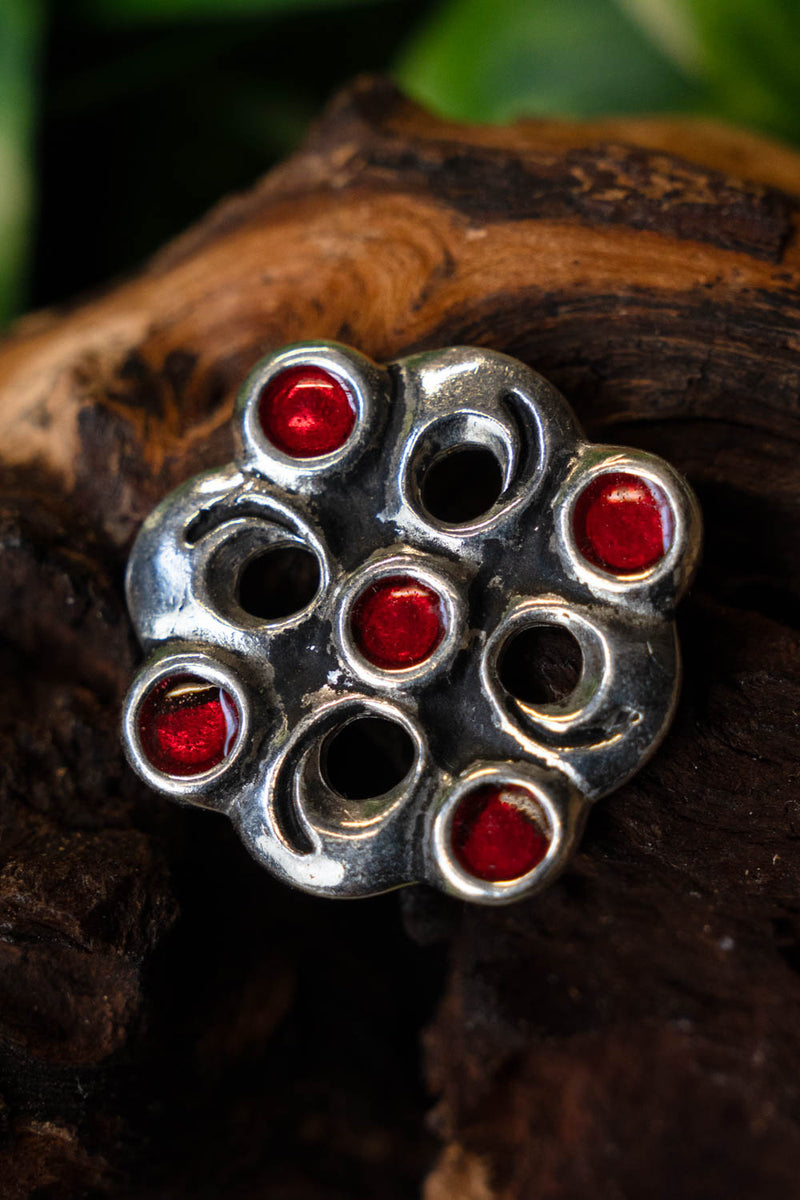 Merowingisches Cloisonné Fibel, versilberte Bronze 