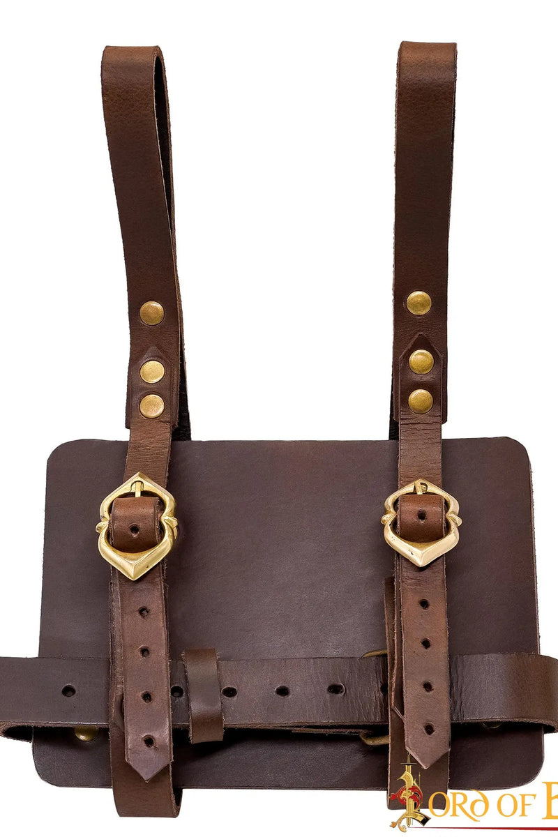 Leather diary holder for belt, brown