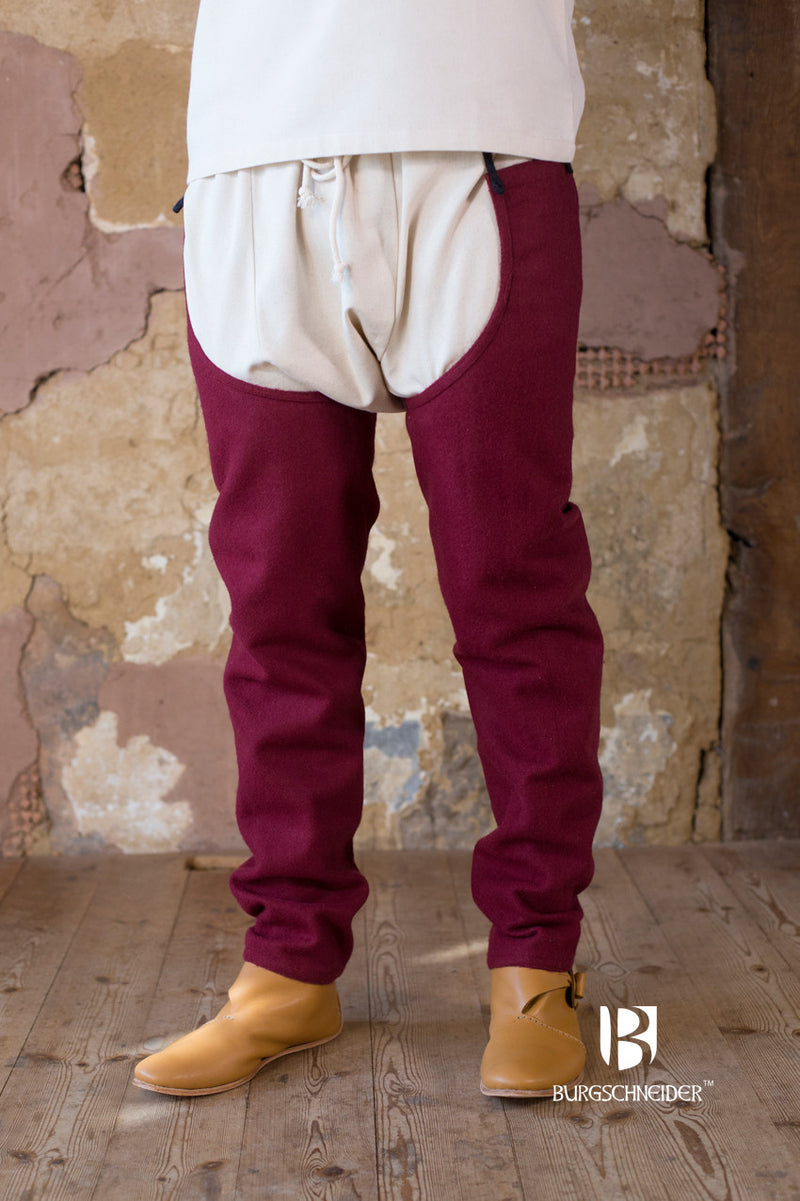 Bernolf chausses, wool blend, red