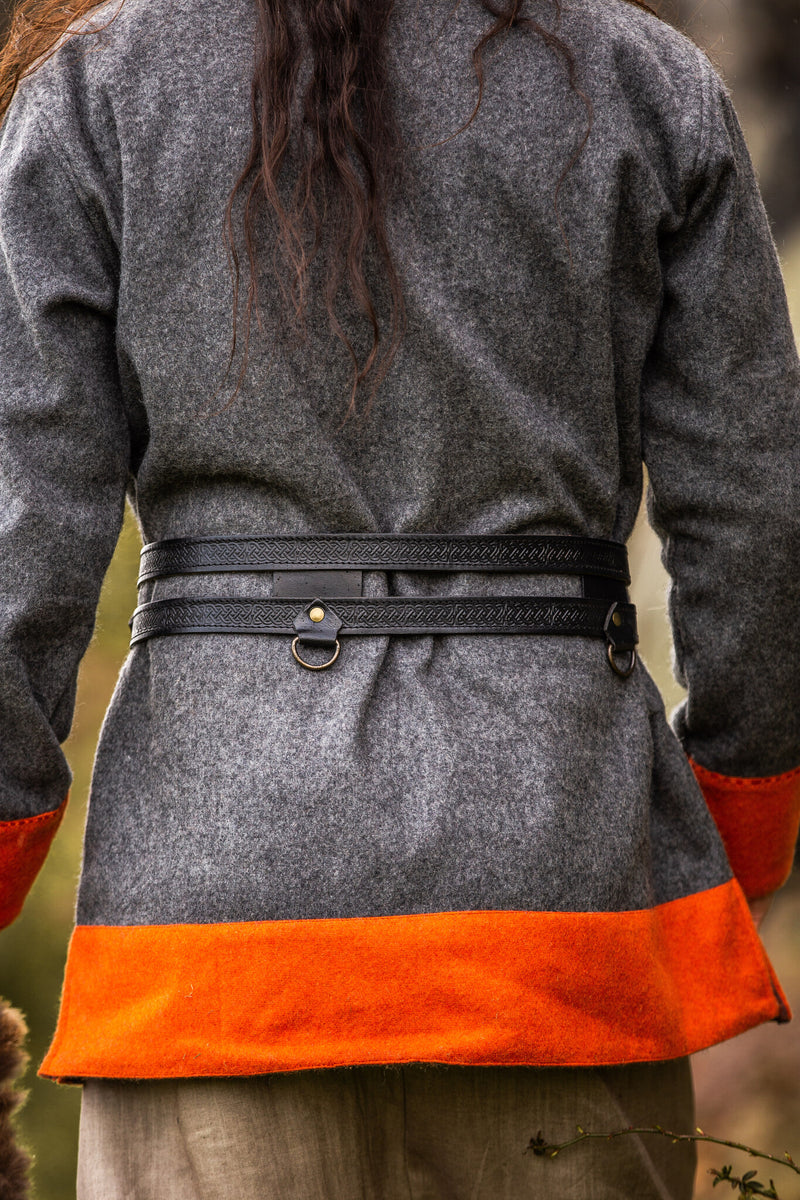 Dubbele Viking riem Floki, zwart