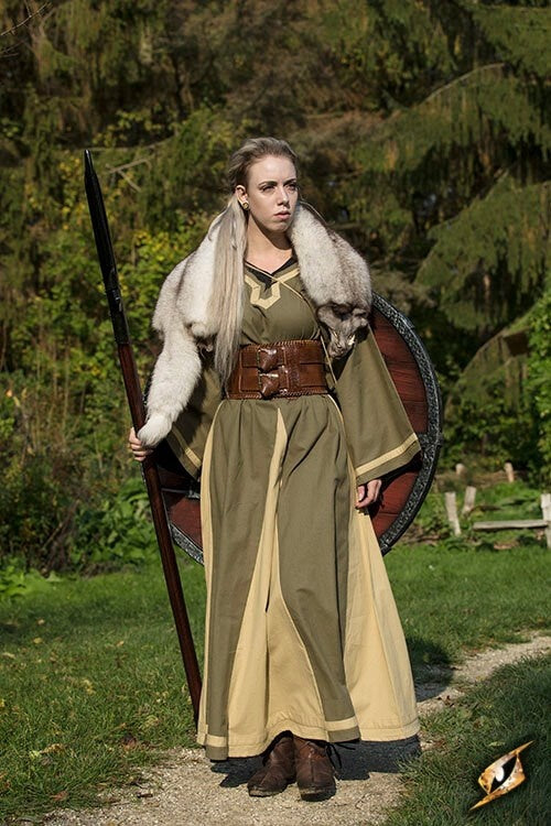 Vikingjurk Astrid, groen/beige
