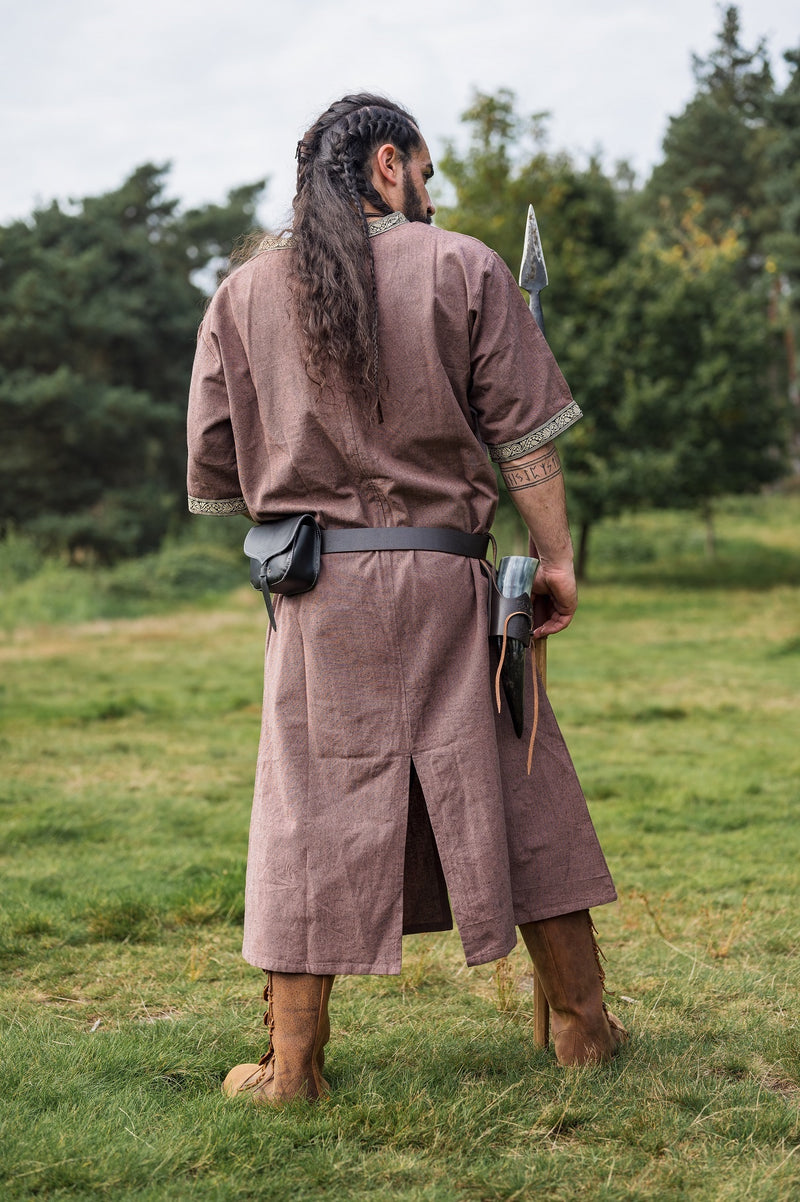 Keltische tuniek, korte mouwen, lichtbruin