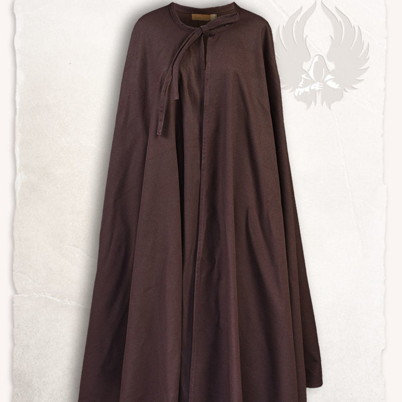 Medieval cloak Rudolf, wool blend, brown