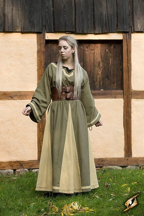 Vikingjurk Astrid, groen/beige