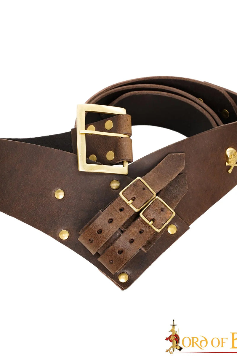 Pirate belt with sword holder, 157 cm, brown
