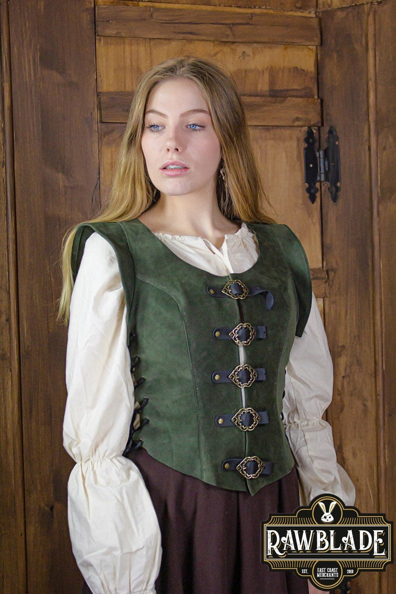 Julienne leren lijfje - groen