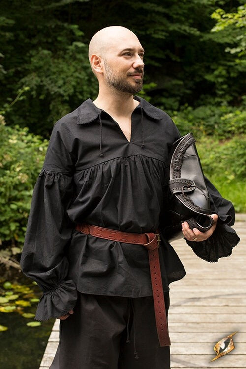 Chemise de pirate Jack, noir 