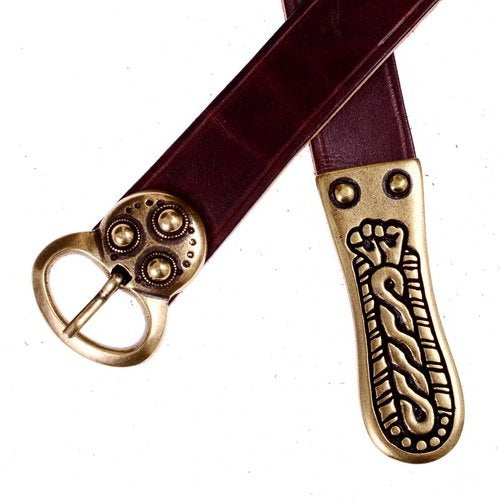 Alemaanse riem, bruin, verzilverd