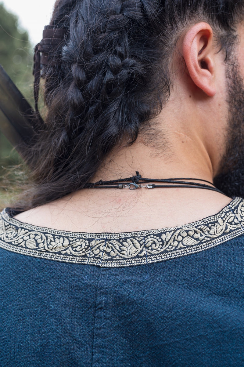 Keltische tuniek, korte mouwen, donkerblauw