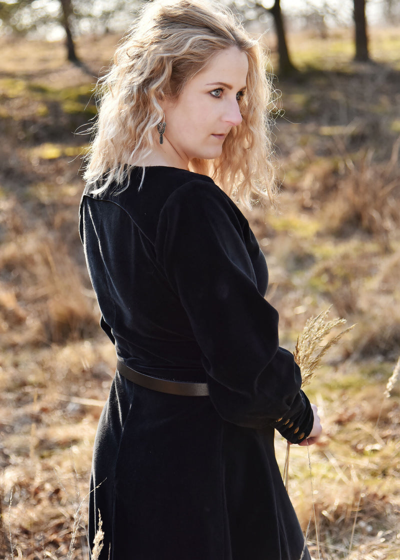 Velvet cotehardie Christina, black