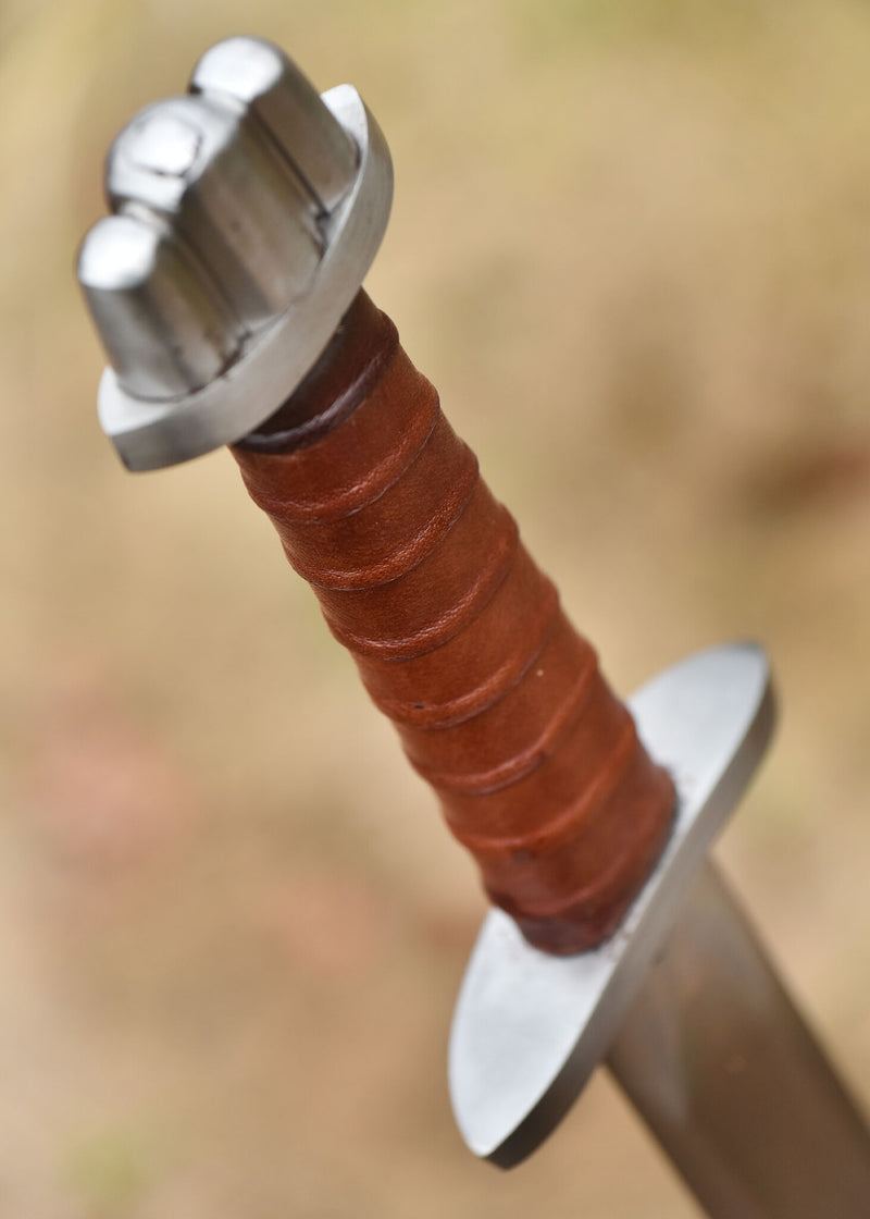 Viking sword with lobed pommel, long, blunt (battle-ready)