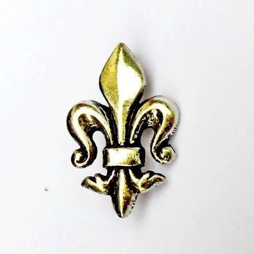 Fleur-de-lys adorno del cinturón (juego de 5 piezas), bronce plateado 