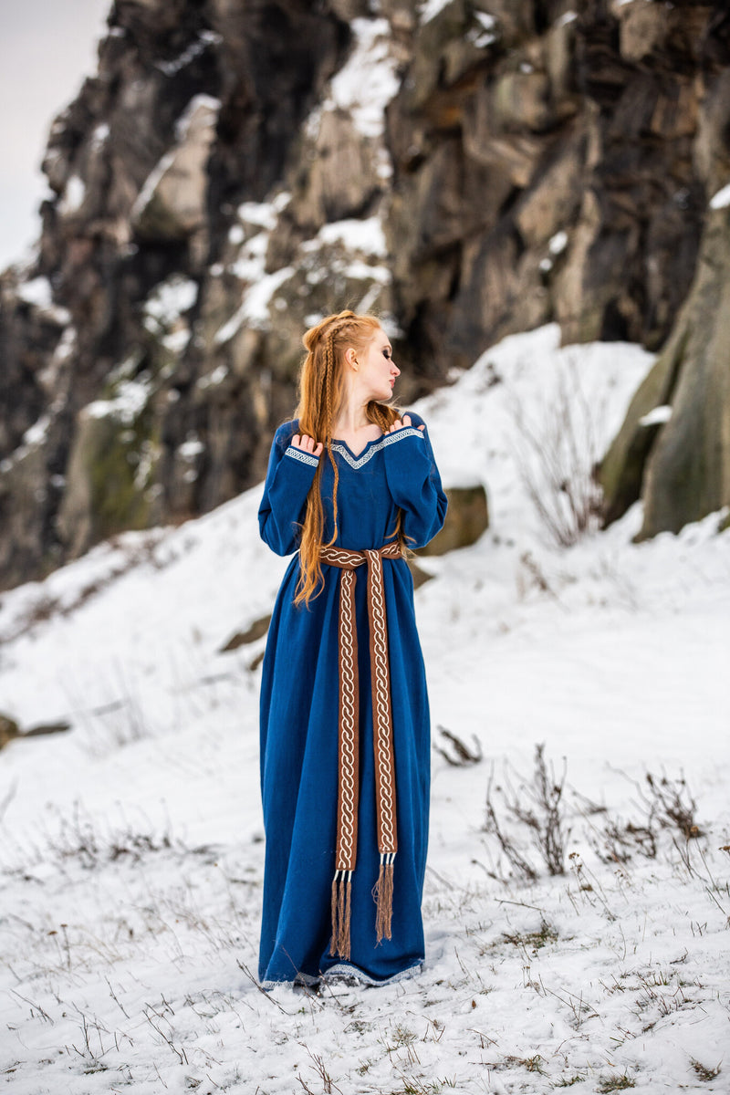 Prima medievale vestito Aelswith, blu 