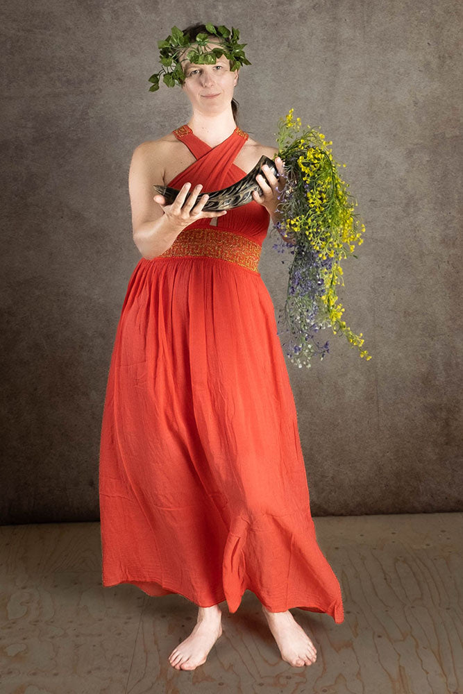 Gudinnan Klä Persefone, korallröd 