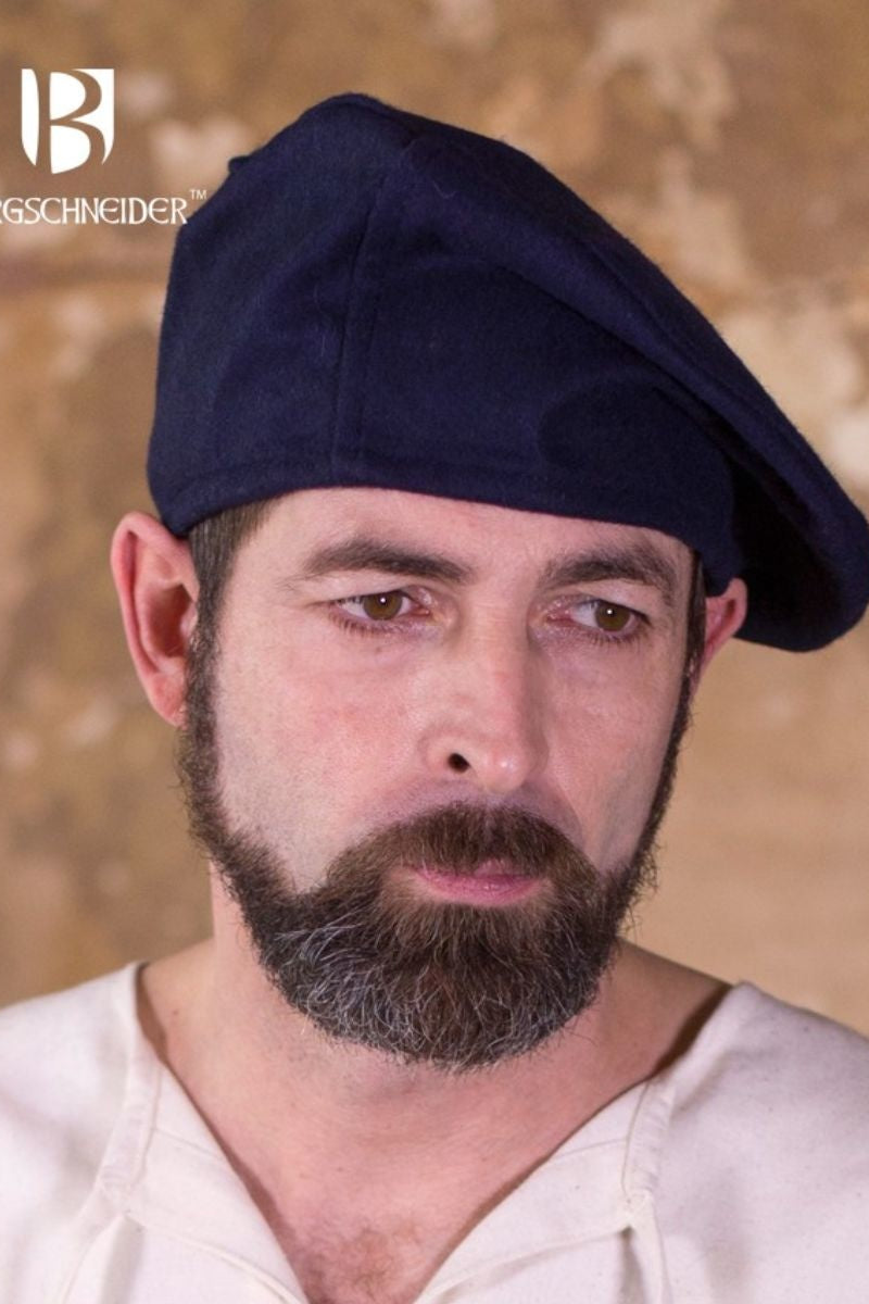 Baret Harald, blå, uldblanding 