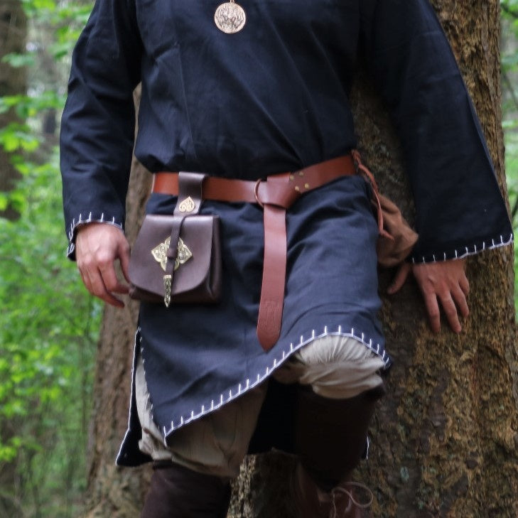 Belt with Thor's hammer, brown