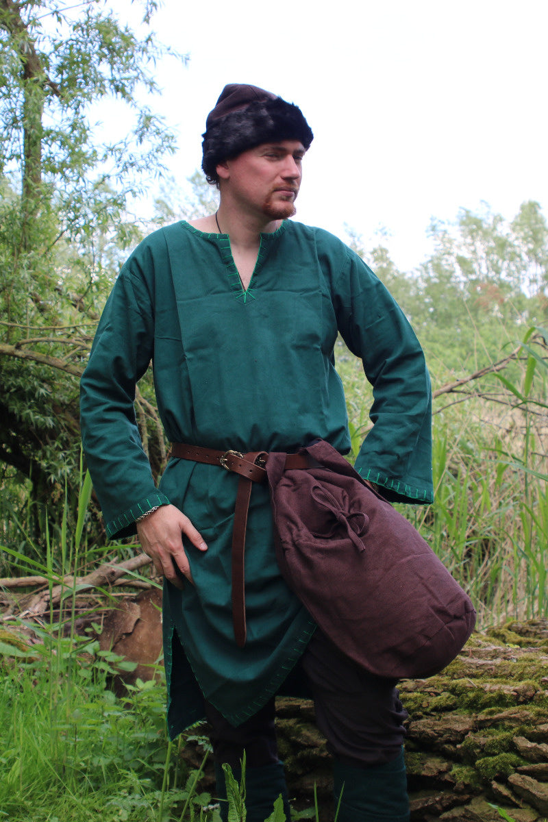 Textielen schoudertas, bruin