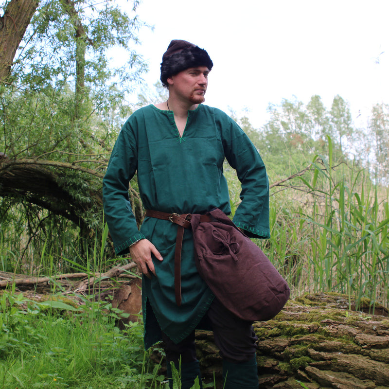 Textielen schoudertas, bruin