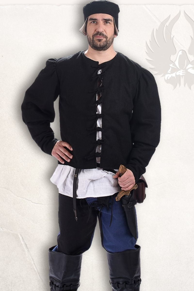 Berretto rinascimentale Rafael, misto lana, nero 