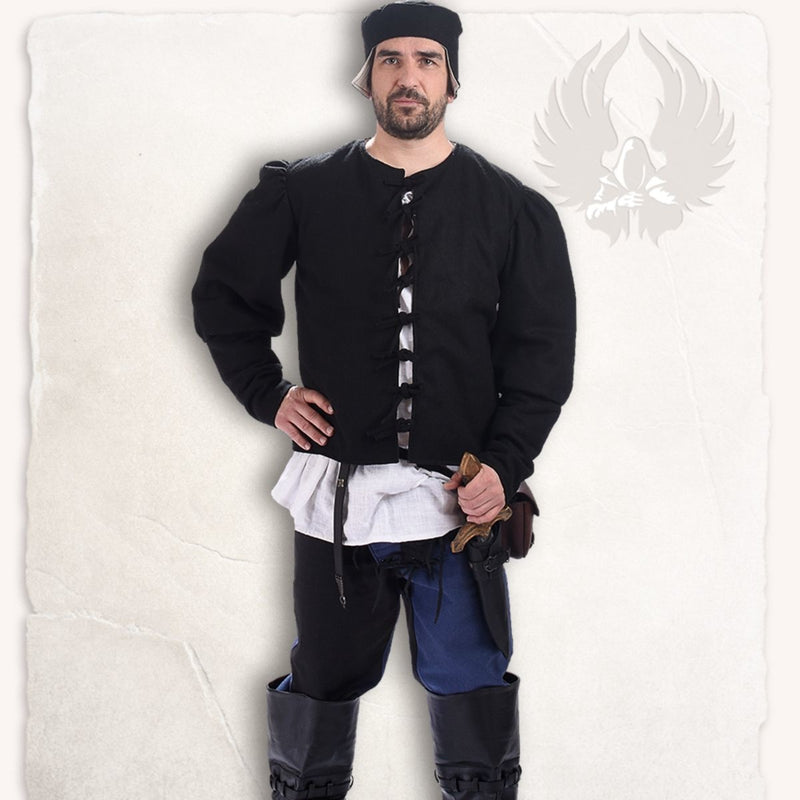 Renaissance Mütze Rafael, Wollmischung, schwarz 