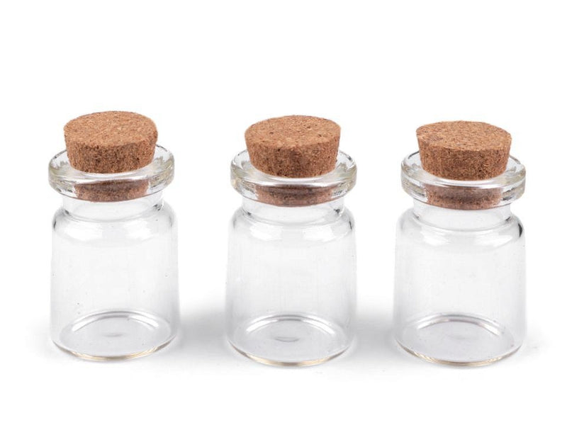 Glazen flesje met kurk 3,4 cm