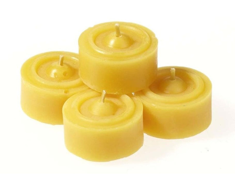 Bijenwas theelichtjes, set van 10