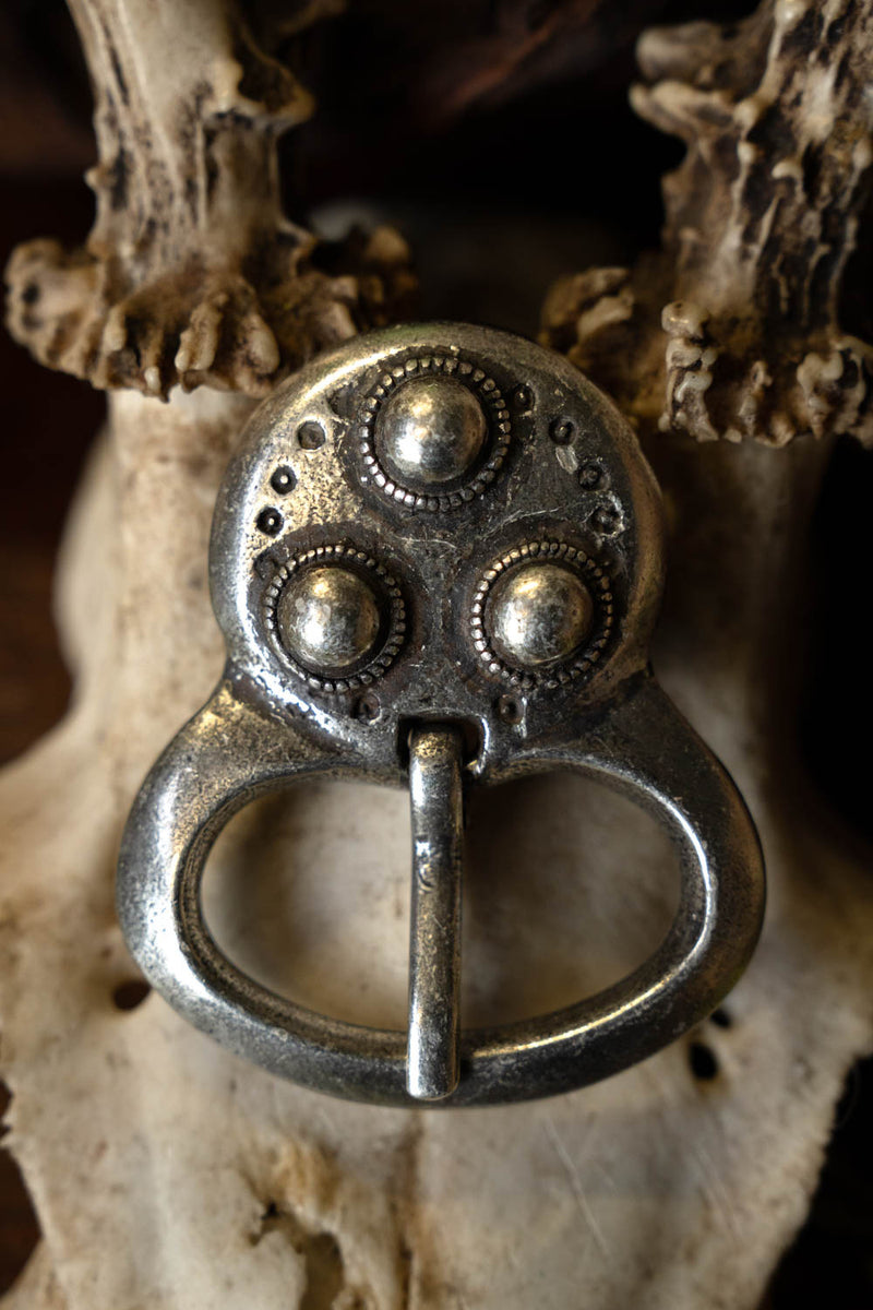 Alemannic belt buckle Niederstotzingen, silvered