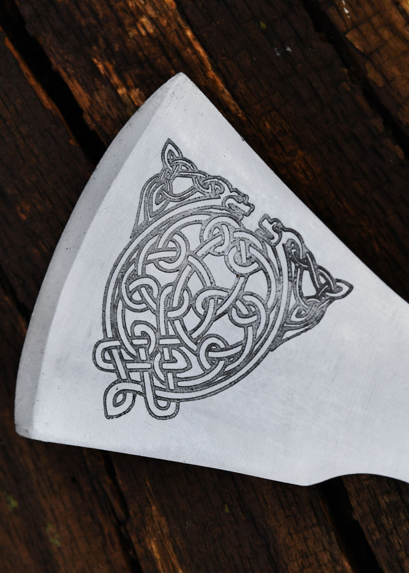 Vichingo ascia, tipo F, inciso, semi-affilato 