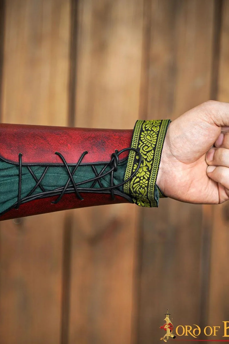 Leren bracers Valknut, rood